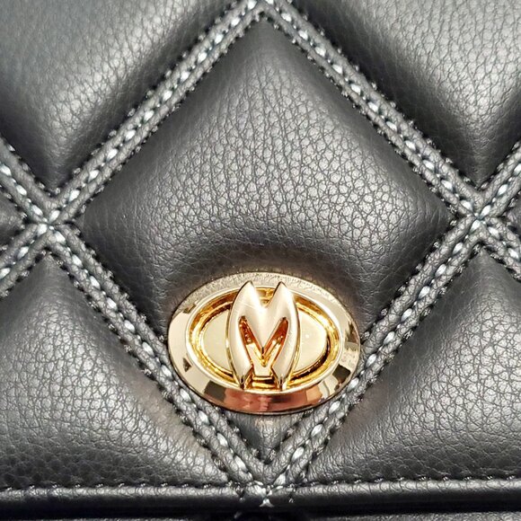 MATMAZEL "Amanda" Shoulder Bag- "M" Turnkey Lock- Medium- Black - Picture 11 of 14